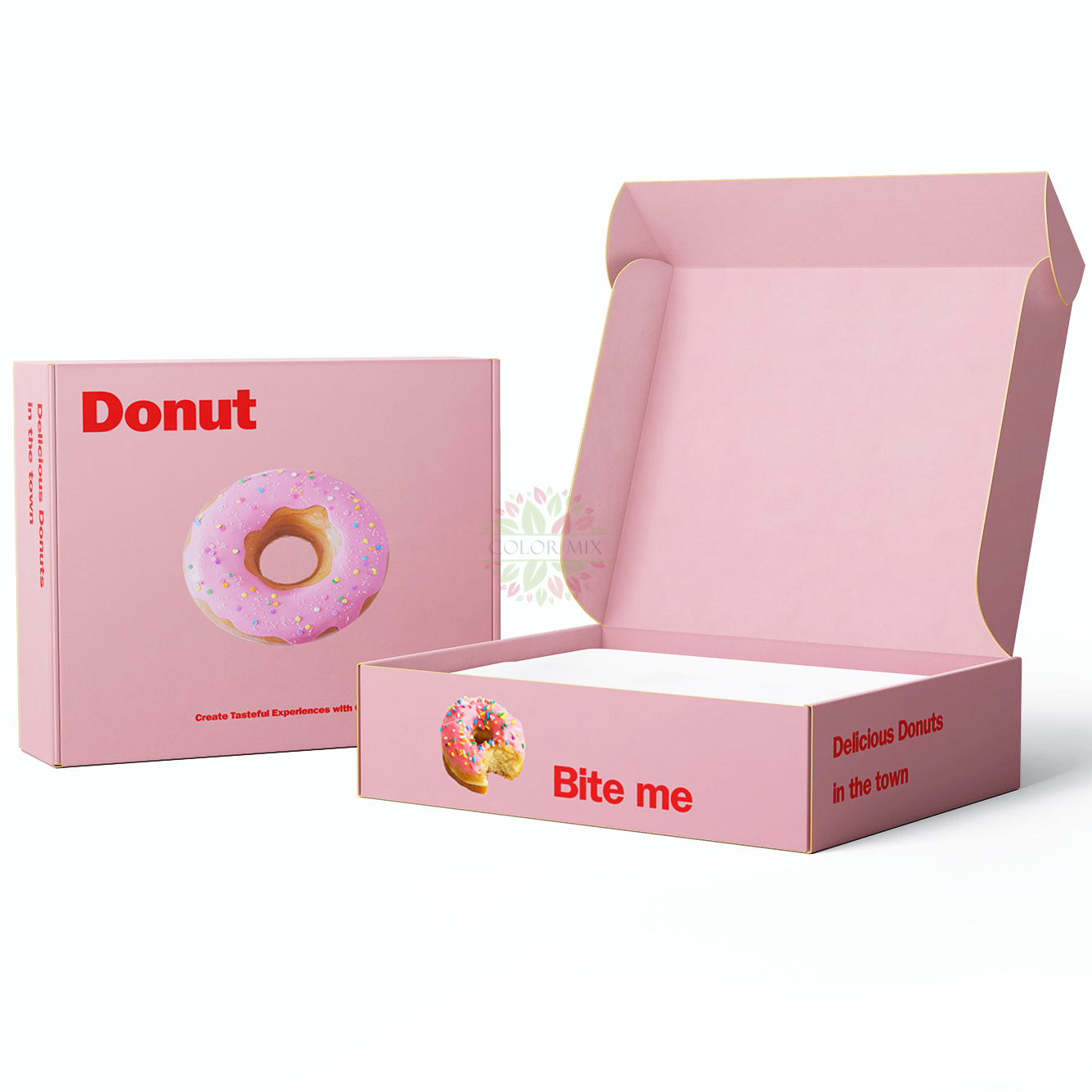 Caixa de papel rosa para embalagem de alimentos caixa de presente