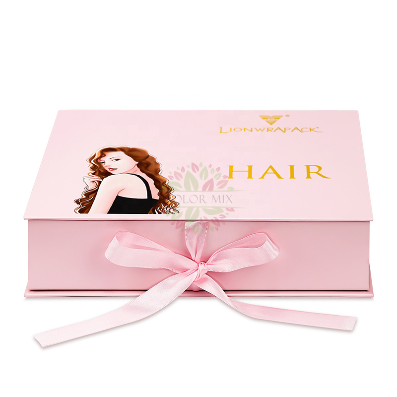 Pacotes de grampos de cabelo preto rosa magnético extensões caixas de peruca