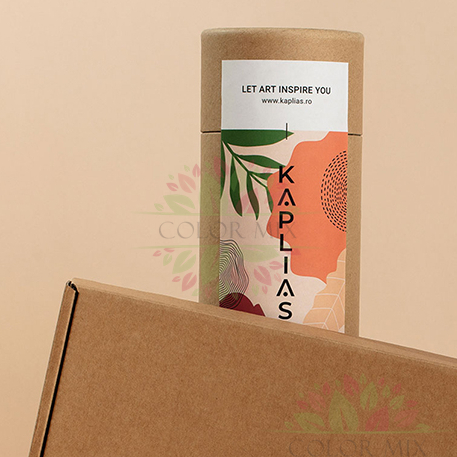 Cartaz de embalagem de tubo de papel Kraft para cilindro Caixa redonda de remessa